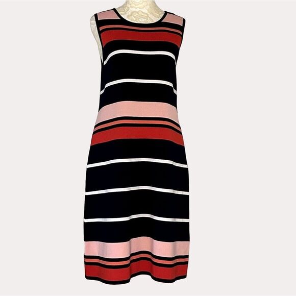 Eliza J Nylon Knit A Line Tank Dress Striped Multicolor S - Picture 3 of 9